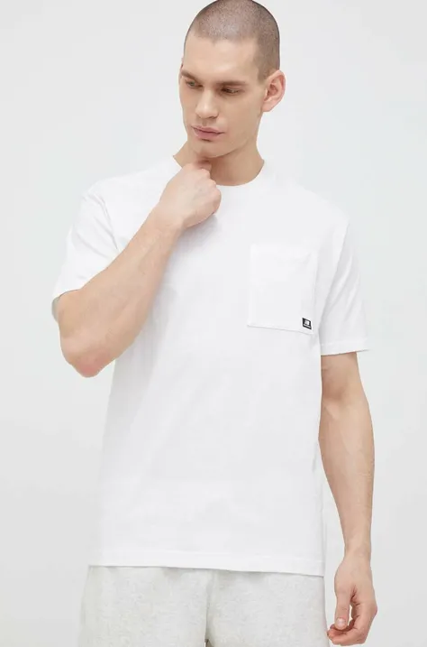 Βαμβακερό μπλουζάκι New Balance χρώμα: άσπρο