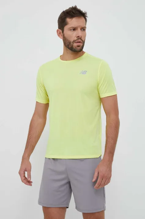 Majica kratkih rukava za trčanje New Balance Impact Run boja: žuta, glatki model