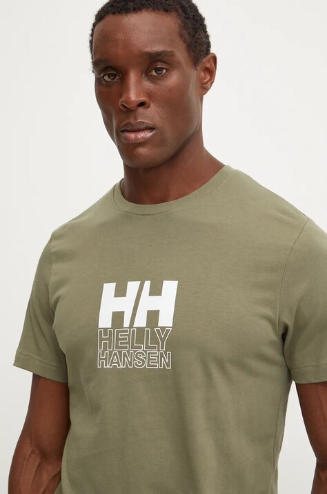 Helly Hansen tricou din bumbac CORE GRAPHIC barbati, culoarea negru, modelator, 53936