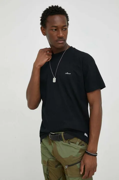 Pamučna majica Mercer Amsterdam boja: crna, jednobojni model