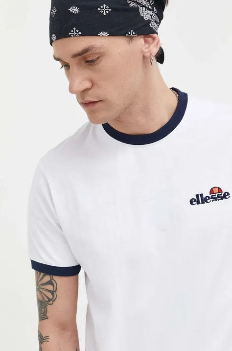 Bavlněné tričko Ellesse Meduno T-Shirt bílá barva, s aplikací, SHR10164