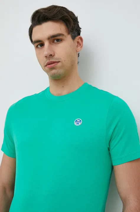 North Sails t-shirt bawełniany kolor zielony gładki