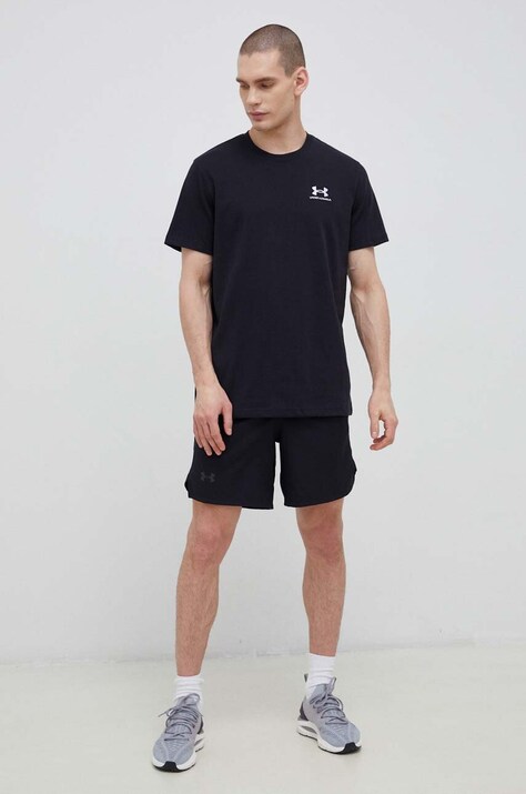 Under Armour футболка для тренувань чоловіча UA LOGO EMB HEAVYWEIGHT — SS23-TSM23H, чорний — фото 2