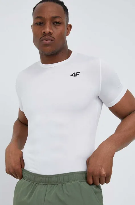 4F t-shirt treningowy kolor biały gładki