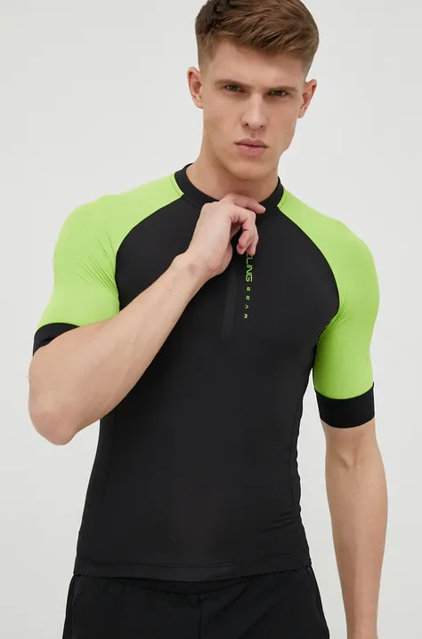 Cyklistické tričko 4F čierna farba, vzorovaé