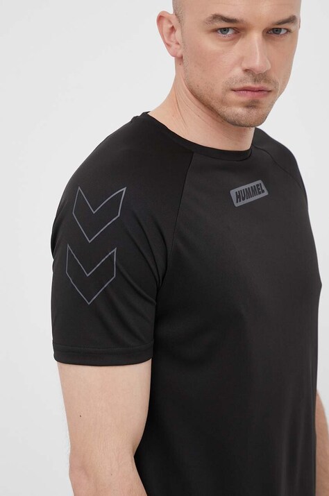 Тениска за трениране Hummel Topaz hmlTE T-SHIRT в черно с принт