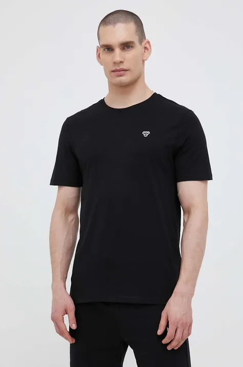 Бавовняна футболка Hummel колір чорний однотонний