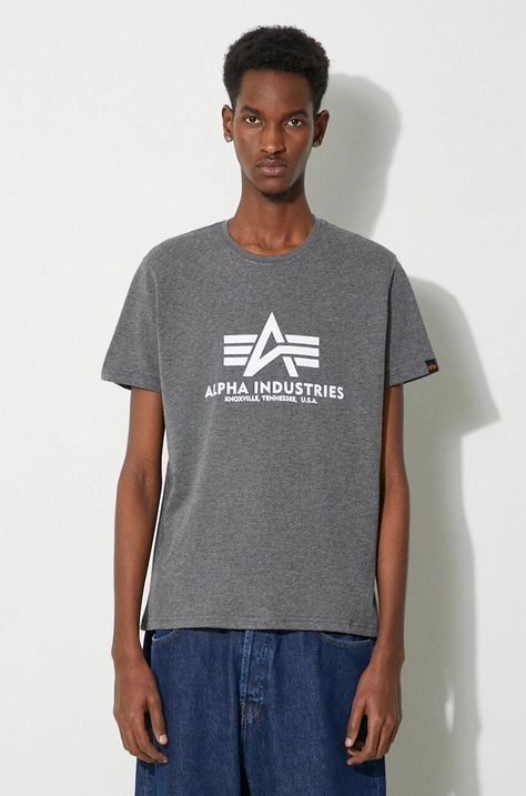 Alpha Industries tricou din bumbac bărbați, culoarea alb, cu imprimeu