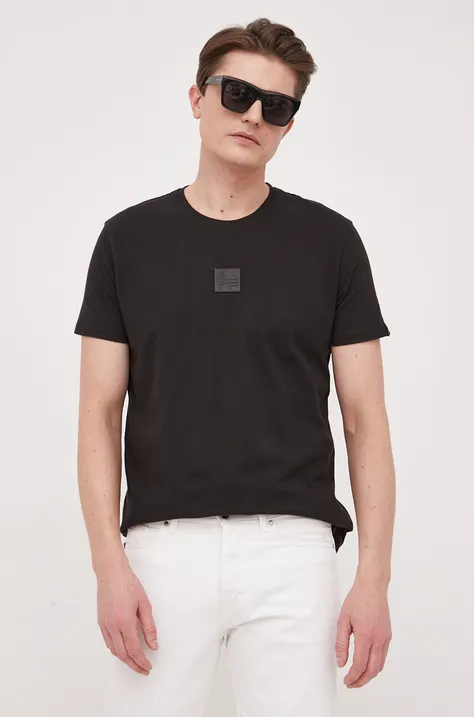 Alpha Industries t-shirt bawełniany kolor czarny gładki