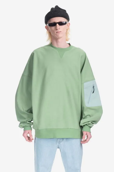 Mikina A.A. Spectrum Geoflow Sweater zelená barva, s potiskem, 81230815-green