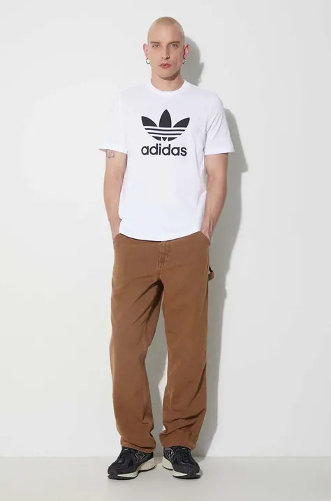 Bavlnené tričko adidas Originals Adicolor Classics Trefoil Tee IA4816-WHITE, biela farba, s potlačou