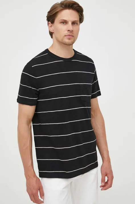 Βαμβακερό μπλουζάκι GAP χρώμα: μαύρο