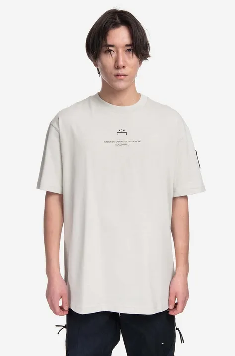 Βαμβακερό μπλουζάκι A-COLD-WALL* Brutalist SS T-Shirt χρώμα: γκρι