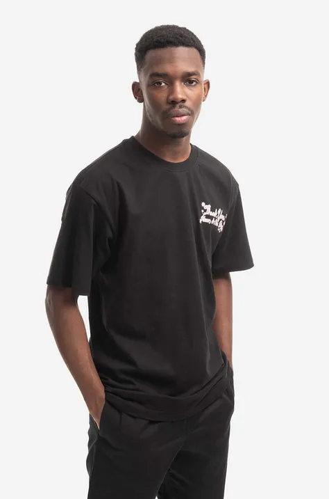 Market tricou din bumbac culoarea negru, cu imprimeu 399001144.0001-black