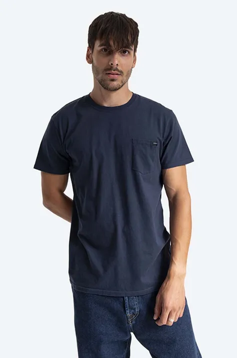 Pamučna majica Edwin Pocket Ts boja: tamno plava, glatki model, I024991.NYB67-Navy