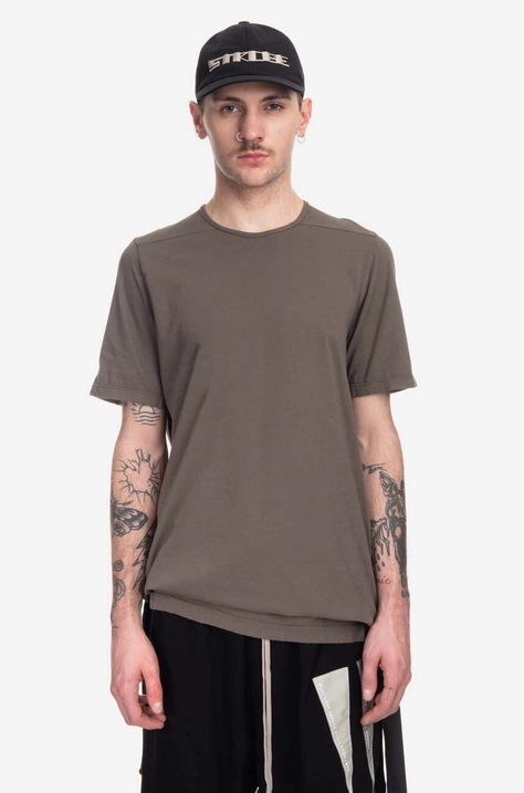 Bavlněné tričko Rick Owens hnědá barva, DU01C6250.RN.DUST-Beige