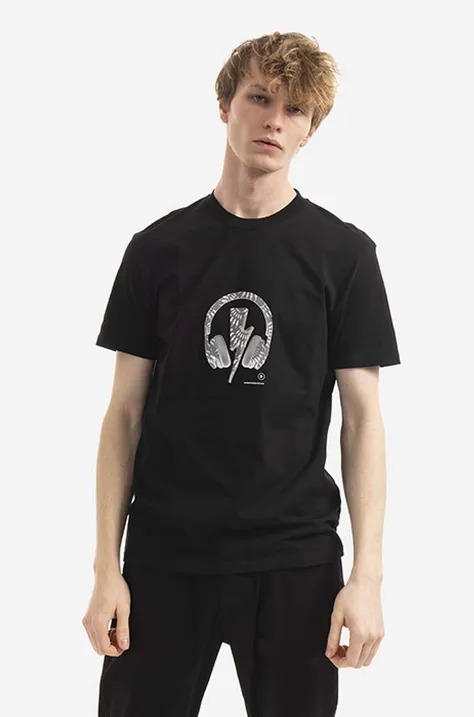 Bavlněné tričko Neil Barett Bolts černá barva, s potiskem, BJT050S.S525S.1496-black