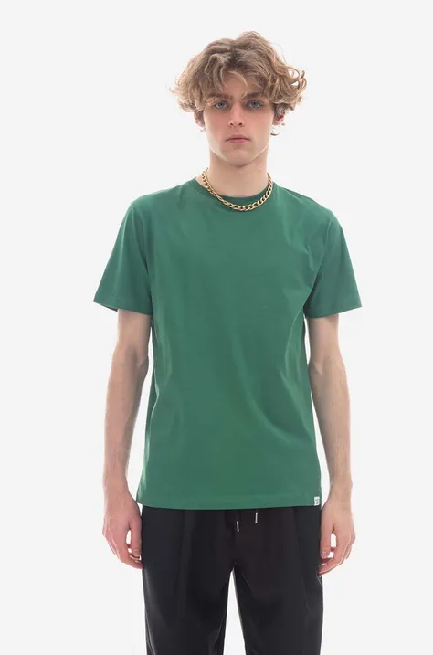 Norse Projects cotton t-shirt Niels Standard green color