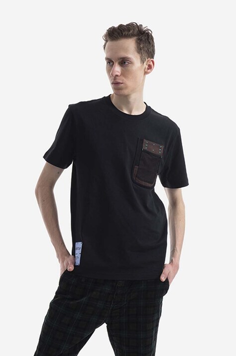 MCQ tricou din bumbac culoarea negru, uni 677270RST631000-BLACK