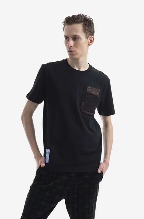 Bavlnené tričko MCQ 677270RST631000-BLACK, čierna farba, jednofarebné