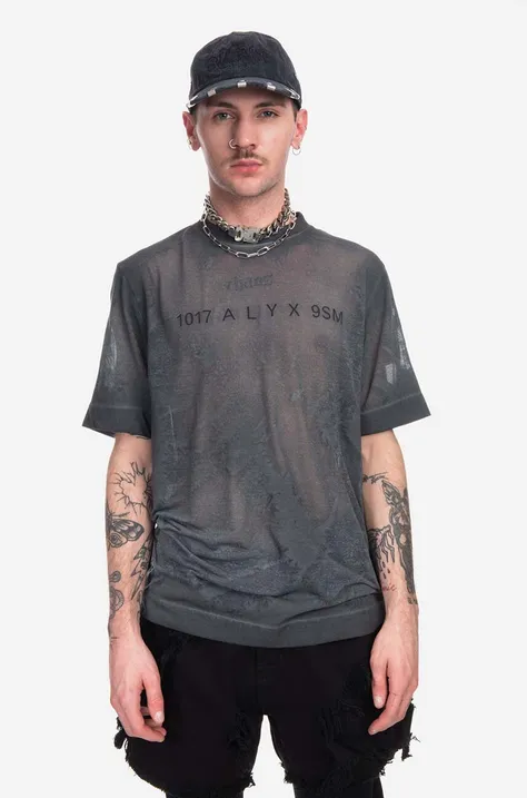 Bavlněné tričko 1017 ALYX 9SM Translucent Graphic S/S T-Shirt černá barva, AAUTS0392FA02 BLK0001