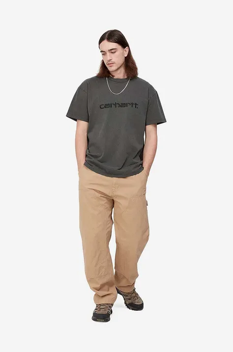 Памучна тениска Carhartt WIP S/S Duster T-Shirt в зелено с апликация