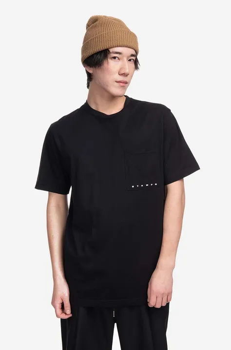 Bavlněné tričko STAMPD černá barva, SLA.M3098TE-BLK