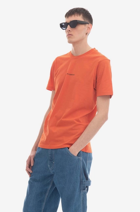 C.P. Company cotton T-shirt 30/1 Jersey Compact Logo T-shirt orange color