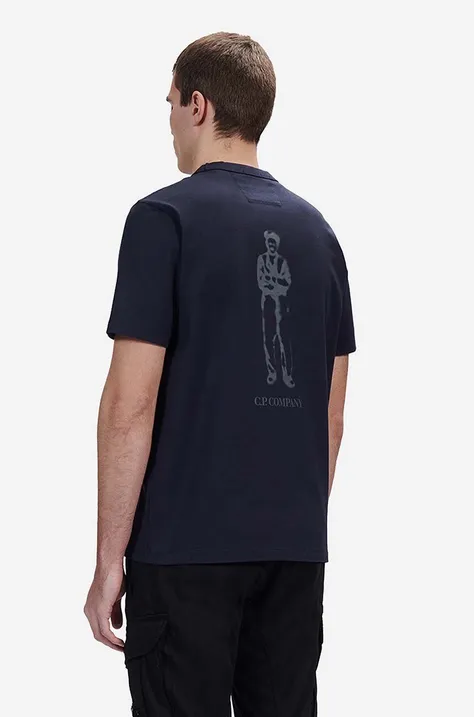 C.P. Company t-shirt bawełniany Mercerized Jersey 30/2 Graphic T-shirt kolor czarny z nadrukiem 14CMTS155A006499W888-BLACK