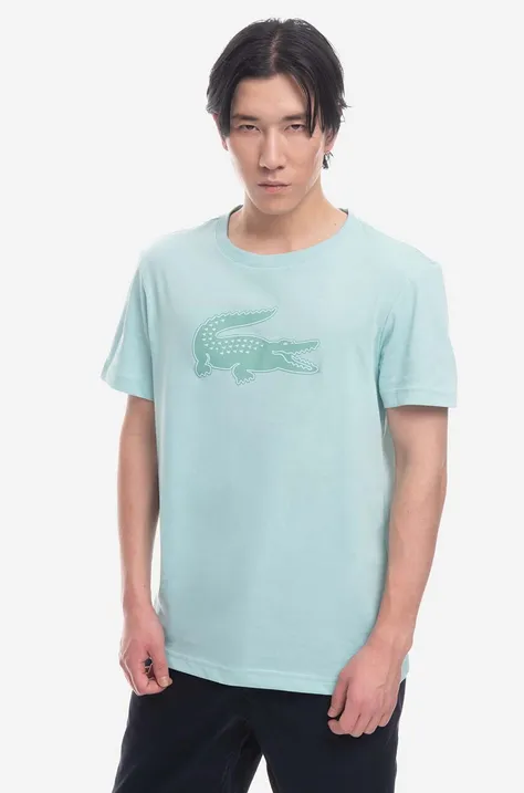 Lacoste t-shirt męski kolor niebieski z nadrukiem (puste)