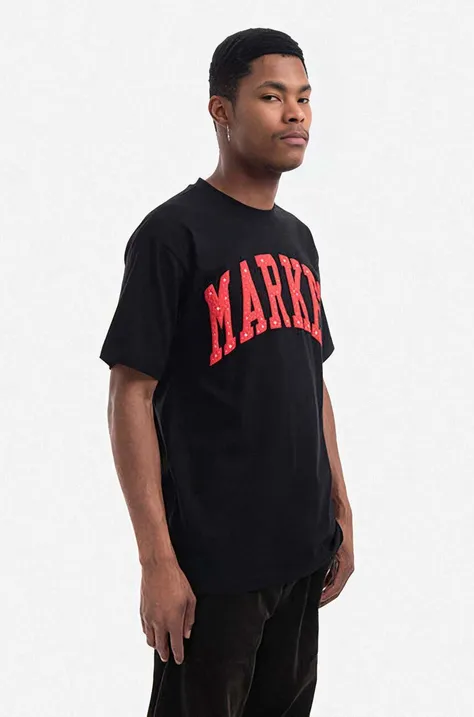Bavlnené tričko Market 399000613-001, čierna farba, s potlačou