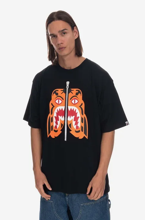 Βαμβακερό μπλουζάκι A Bathing Ape χρώμα: μαύρο