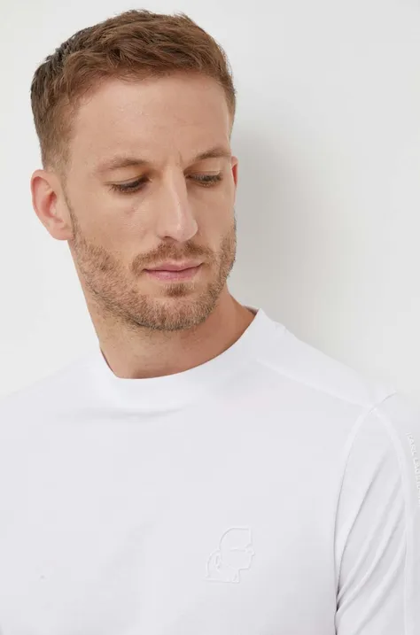 Karl Lagerfeld t-shirt męski kolor biały gładki
