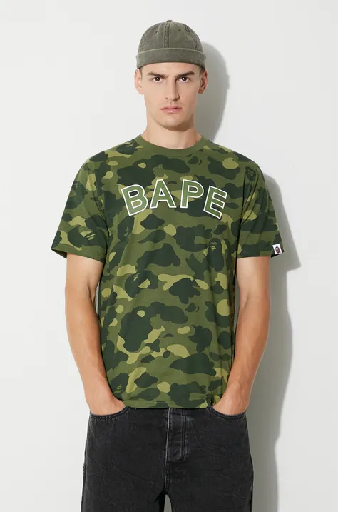 Βαμβακερό μπλουζάκι A Bathing Ape χρώμα: πράσινο