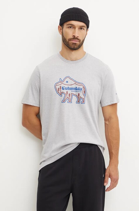 Columbia t-shirt in cotone colore grigio