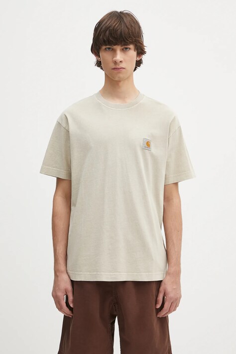 Carhartt WIP t-shirt bawełniany S/S Nelson T-Shirt męski kolor beżowy gładki I029949.2LPGD