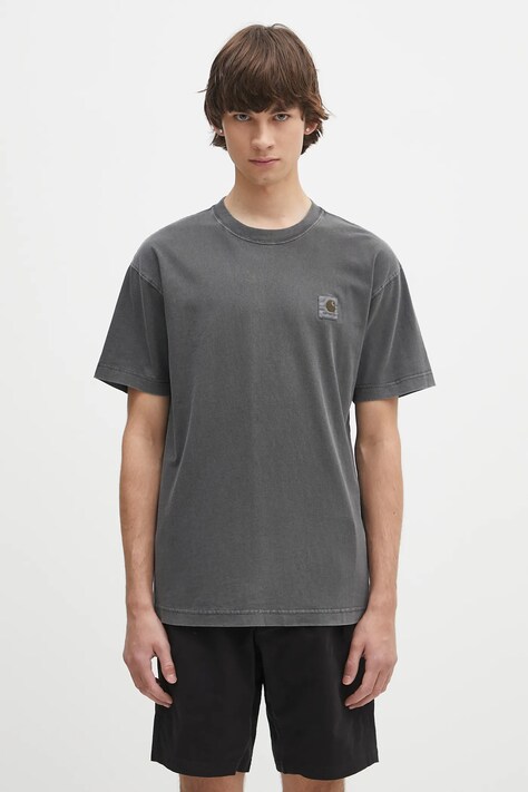 Бавовняна футболка Carhartt WIP S/S Nelson T-Shirt колір сірий однотонна I029949.87GD
