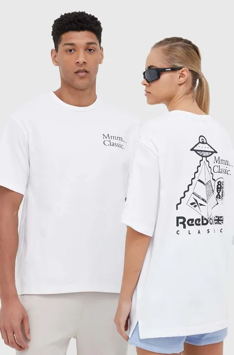 Reebok Classic t-shirt bawełniany kolor biały z nadrukiem HT8177-WHITE