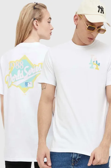 47 brand t-shirt MLB Los Angeles Dodgers fehér, nyomott mintás