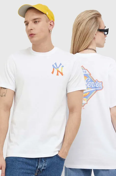 Хлопковая футболка 47 brand MLB New York Yankees цвет белый с принтом