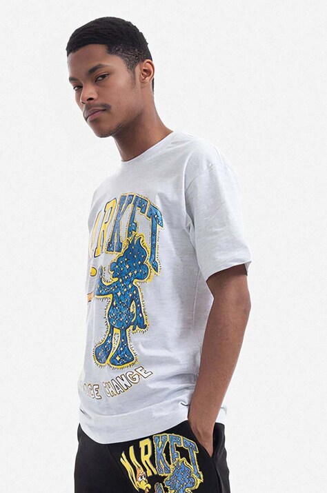 Market cotton t-shirt gray color