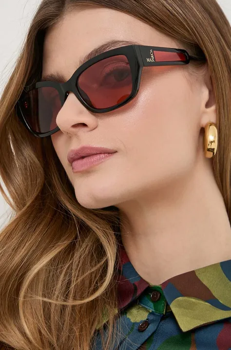 Сонцезахисні окуляри MAX&Co. жіночі колір чорний
