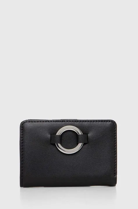 Кожаный кошелек Sisley женский цвет чёрный