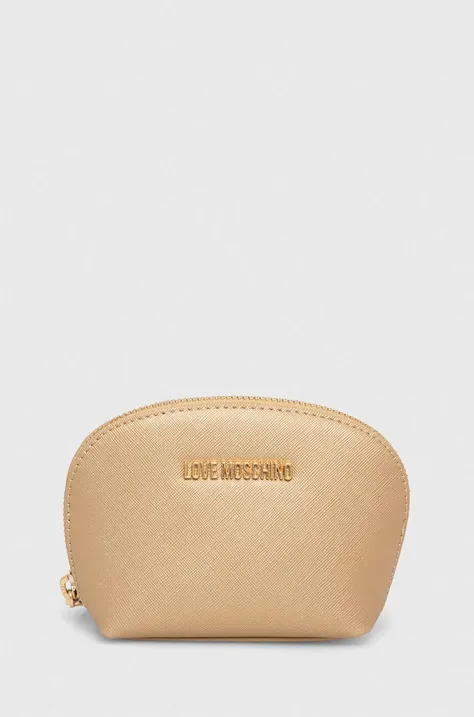 Kozmetična torbica Love Moschino zlata barva