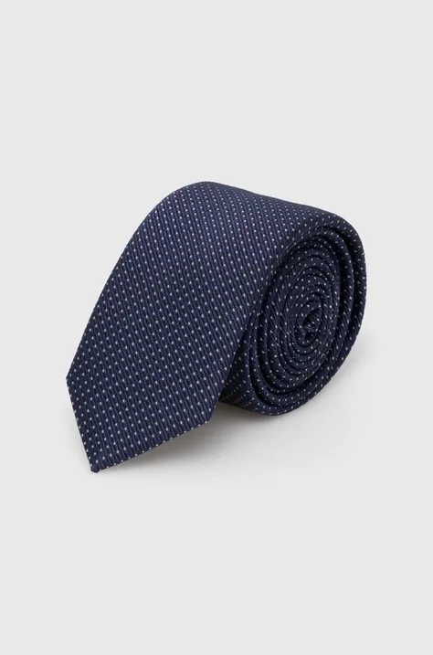 HUGO krawat jedwabny kolor granatowy 50509054