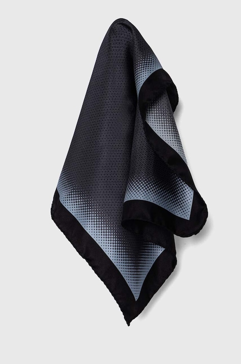 BOSS poszetka jedwabna kolor czarny