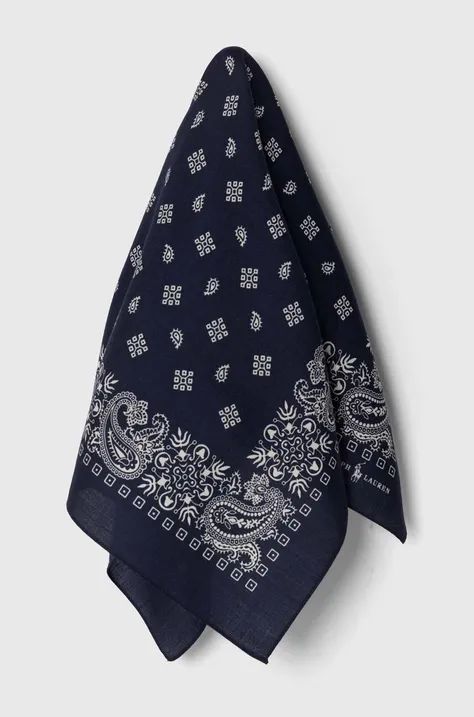 Вовняний шарф Polo Ralph Lauren колір синій візерунок 712926107