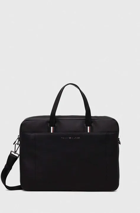Τσάντα φορητού υπολογιστή Tommy Hilfiger χρώμα: μαύρο