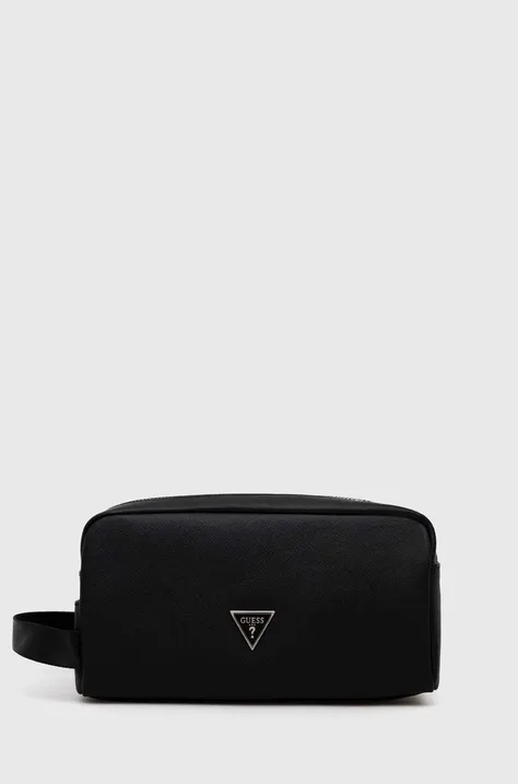 Τσάντα καλλυντικών Guess χρώμα: μαύρο