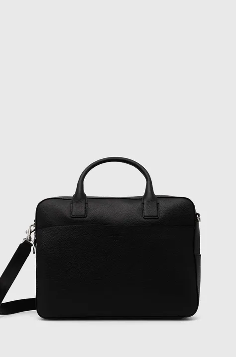 Шкіряна сумка для ноутбука Tiger Of Sweden колір чорний